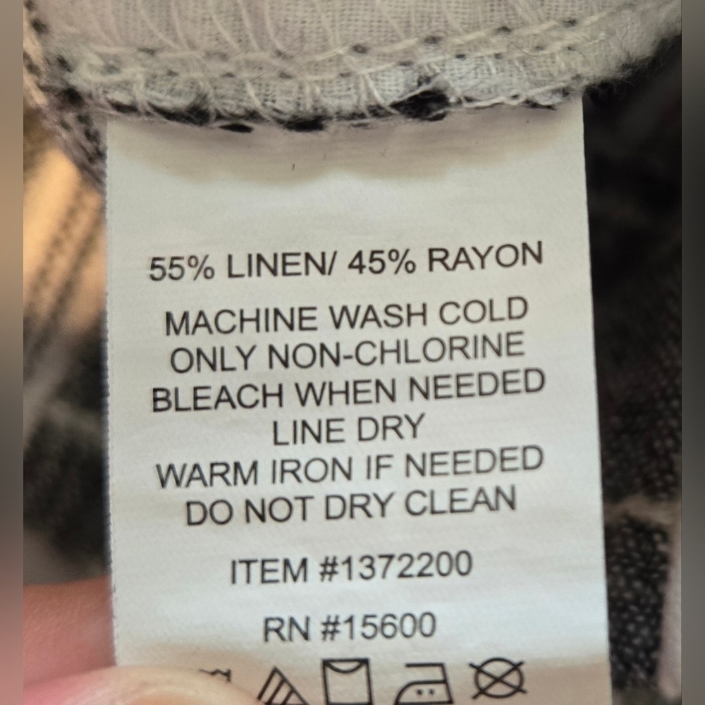NWOT, Briggs, Women's Linen Blend Pant, Grey/White Stripe, Size: Medium - Picture 11 of 11